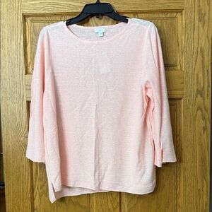 NEW with tags J. Jill Light Pink 3/4 Sleeve Lightweight Sweater, Size Large